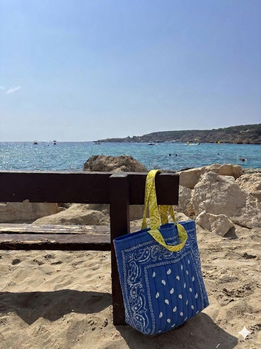 TOTE BAG TRAPUNTATA BANDANA