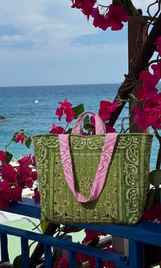 TOTE BAG TRAPUNTATA BANDANA